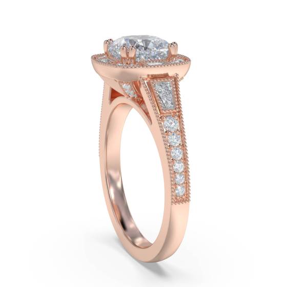 Cushion & Baguette Diamond Designer Ring