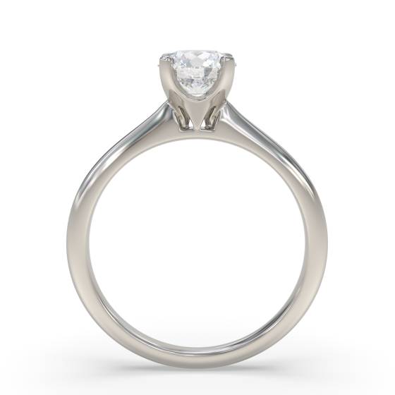 Knife Edge Round Diamond Engagement Ring