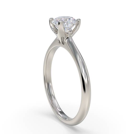 Knife Edge Round Diamond Engagement Ring