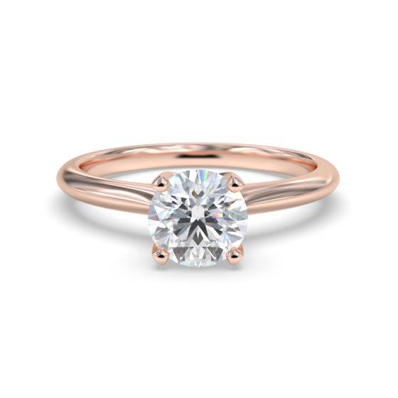 Knife Edge Round Diamond Engagement Ring