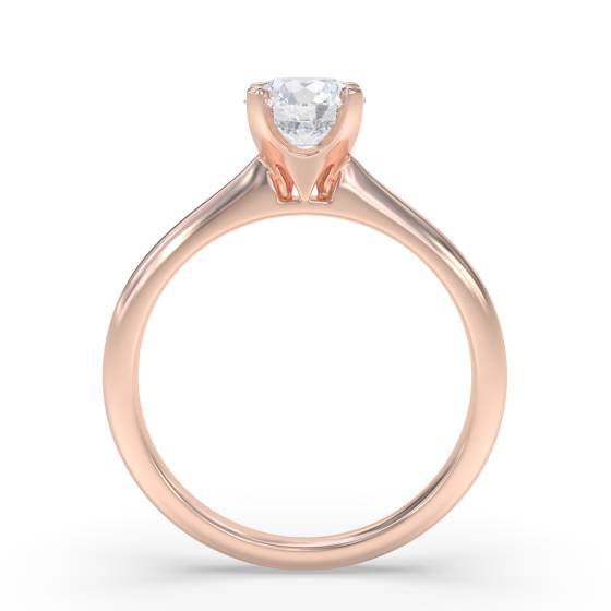 Knife Edge Round Diamond Engagement Ring