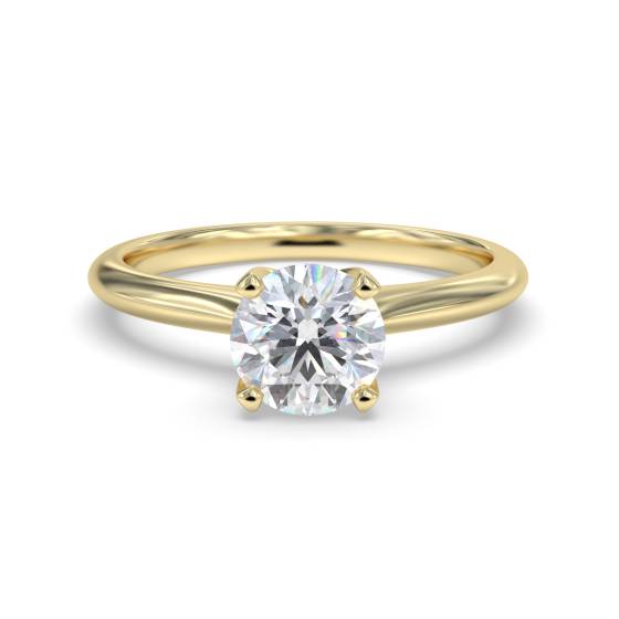 Knife Edge Round Diamond Engagement Ring