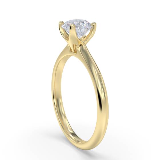 Knife Edge Round Diamond Engagement Ring