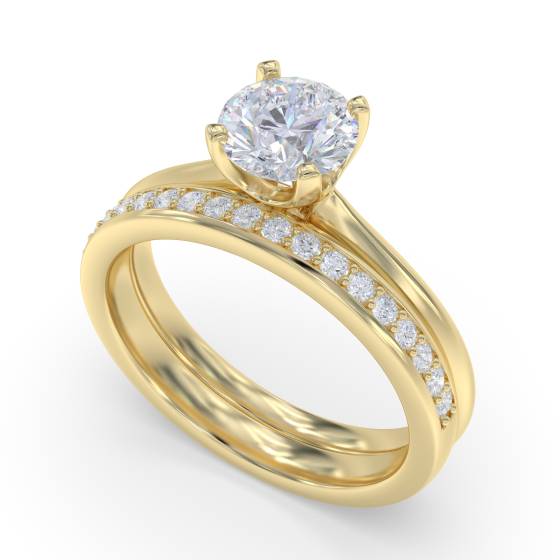 Knife Edge Round Diamond Engagement Ring