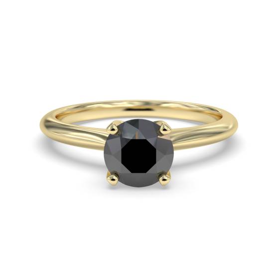 Black Diamond Solitaire Ring