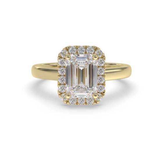 GIA Certified 1.00ct VVS2/D Emerald and Round Diamond Single Halo Ring