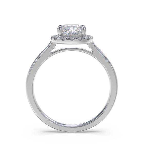 Cushion Diamond Single Halo Ring