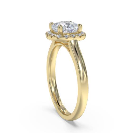 Cushion Diamond Single Halo Ring