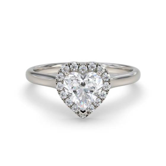 GIA Certified 1.10ct SI1/D Modern Heart Diamond Single Halo Ring