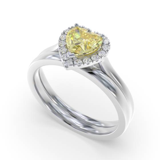Fancy Yellow Heart Diamond Cluster Ring
