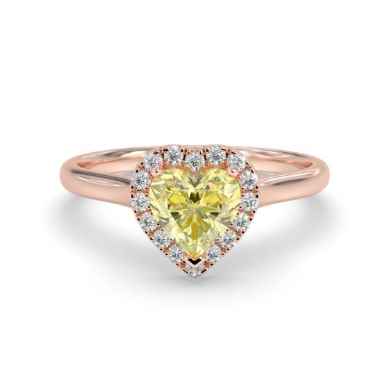 Fancy Yellow Heart Diamond Cluster Ring