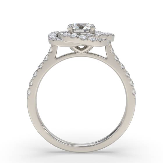 Flower Diamond Halo Ring