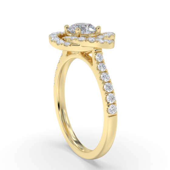Flower Diamond Halo Ring