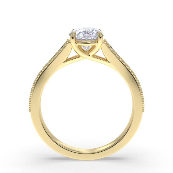 1.00ct SI2/H Oval Natural Diamond Shoulder Set Ring