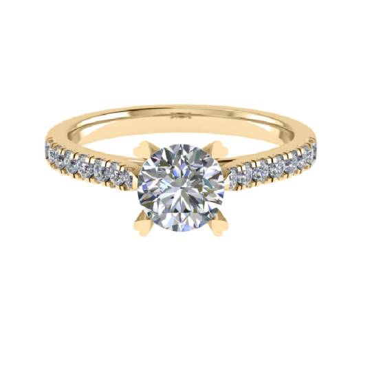 0.50ct VS1/E Round Natural Diamond Shoulder Set Ring