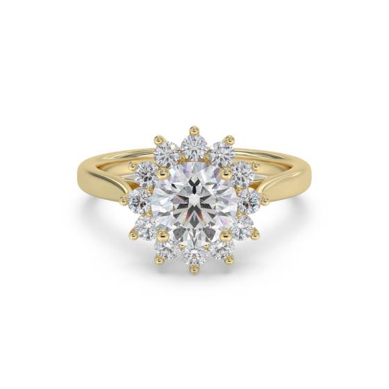 Round Diamond Floral Designer Ring