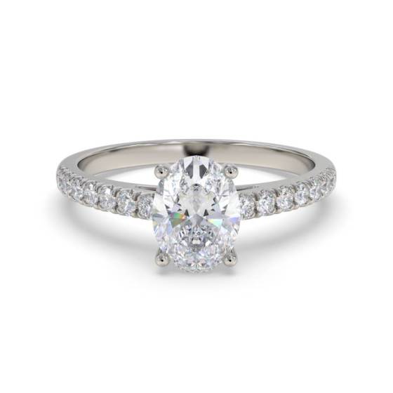 GIA Certified 1.10ct SI1/D Oval Diamond Shoulder Set Ring