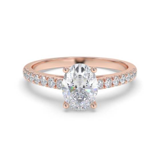 GIA Certified 1.40ct SI2/D Oval Diamond Shoulder Set Ring