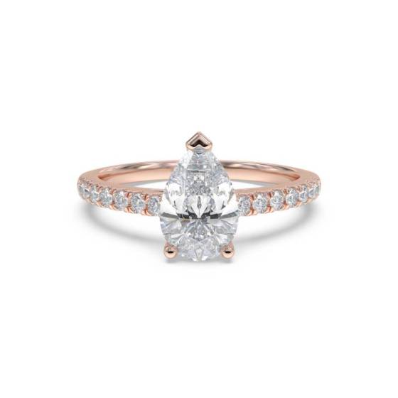GIA Certified 0.85ct VVS2/D Pear Diamond Shoulder Set Ring