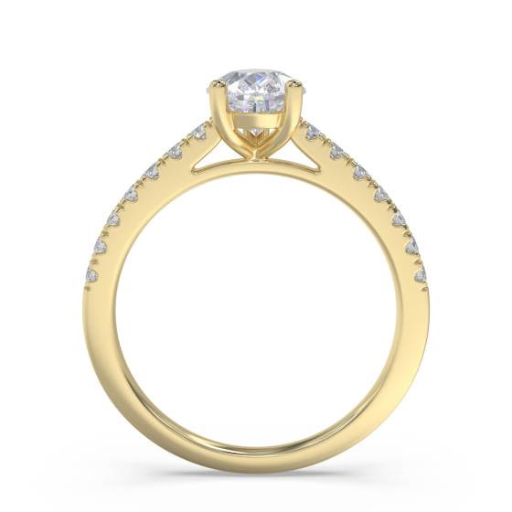 Pear Diamond Shoulder Set Ring