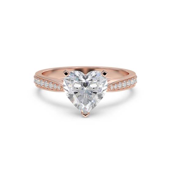 Modern Heart Diamond Shoulder Set Ring