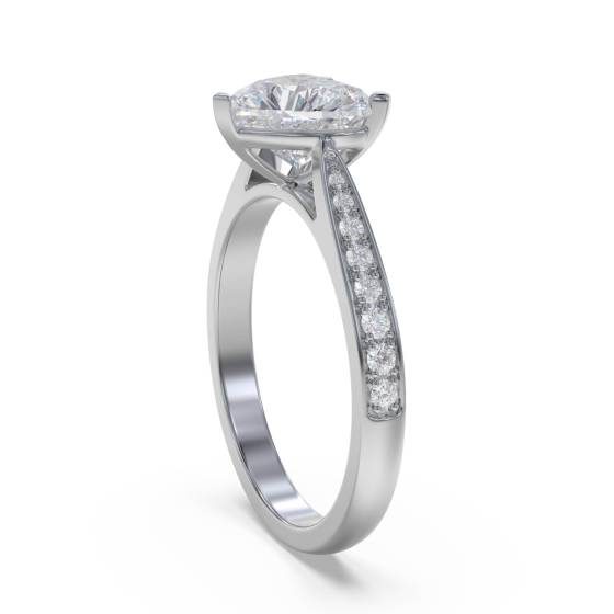 Modern Heart Diamond Shoulder Set Ring