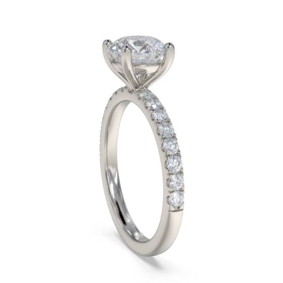 Round Diamond Shoulder Set Ring