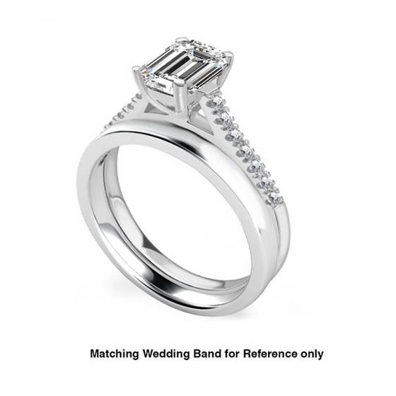 Emerald Diamond Shoulder Set Ring