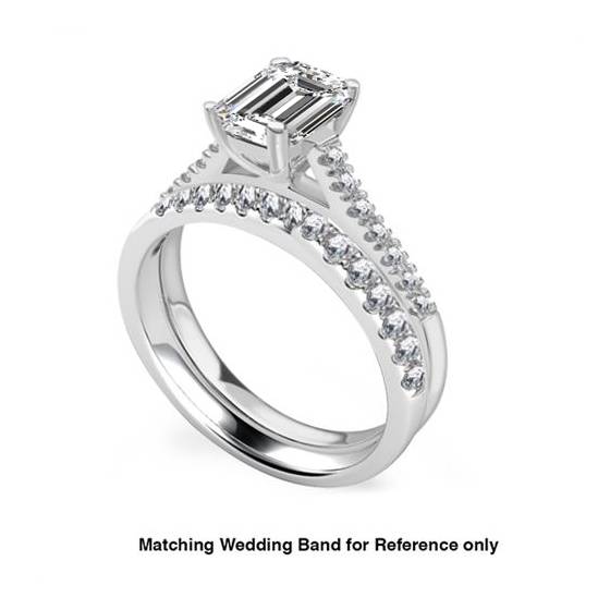 Emerald Diamond Shoulder Set Ring