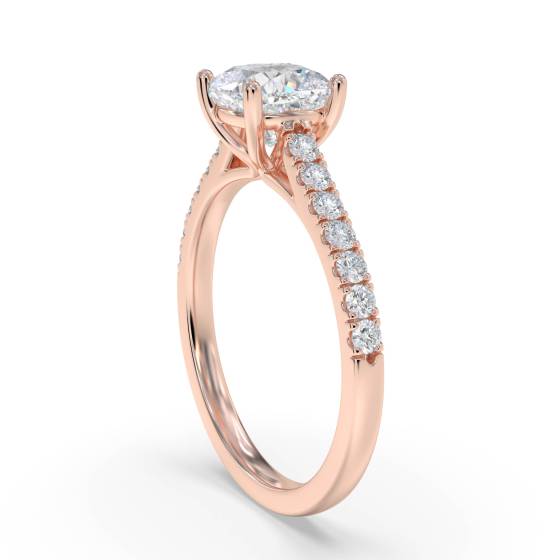 Cushion Diamond Shoulder Set Ring