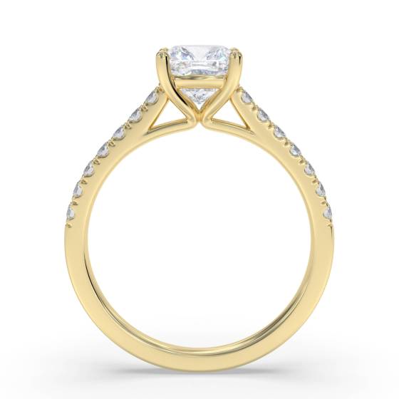 Cushion Diamond Shoulder Set Ring