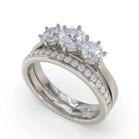 Elegant Round Diamond Trilogy Ring
