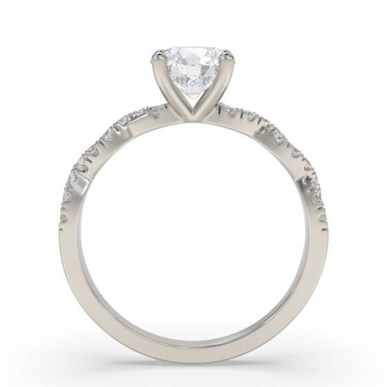 Infinity Twist Round Diamond Vintage Engagement Ring