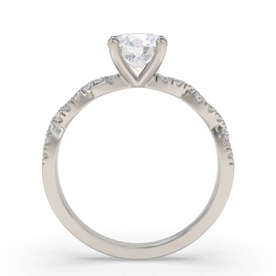 Infinity Twist Cushion Diamond Vintage Engagement Ring