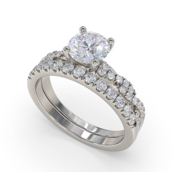 Infinity Twist Round Diamond Vintage Engagement Ring