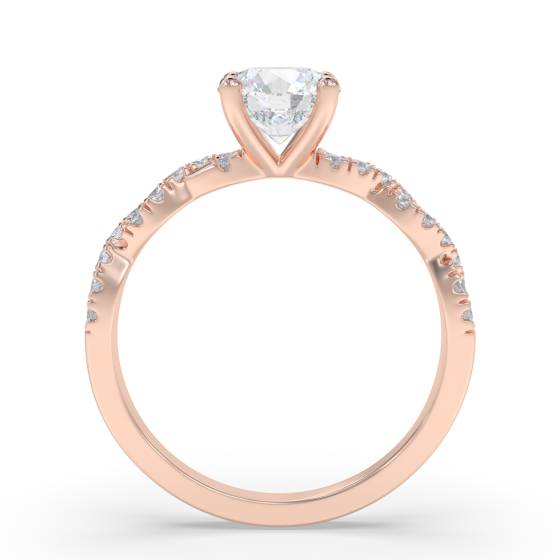 Infinity Twist Round Diamond Vintage Engagement Ring