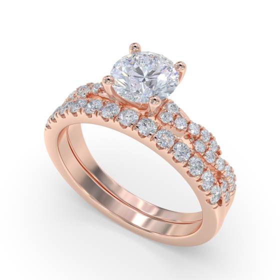 Infinity Twist Round Diamond Vintage Engagement Ring