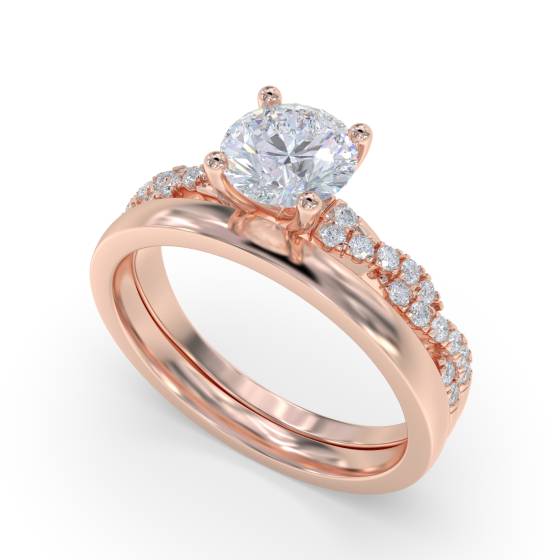 Infinity Twist Round Diamond Vintage Engagement Ring