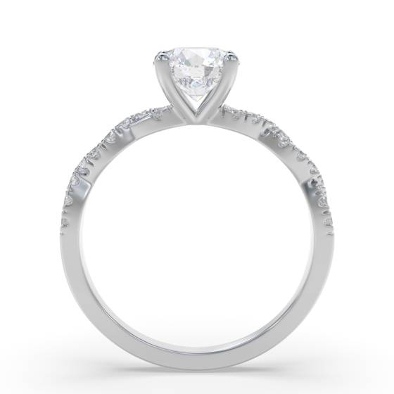 Infinity Twist Round Diamond Vintage Engagement Ring