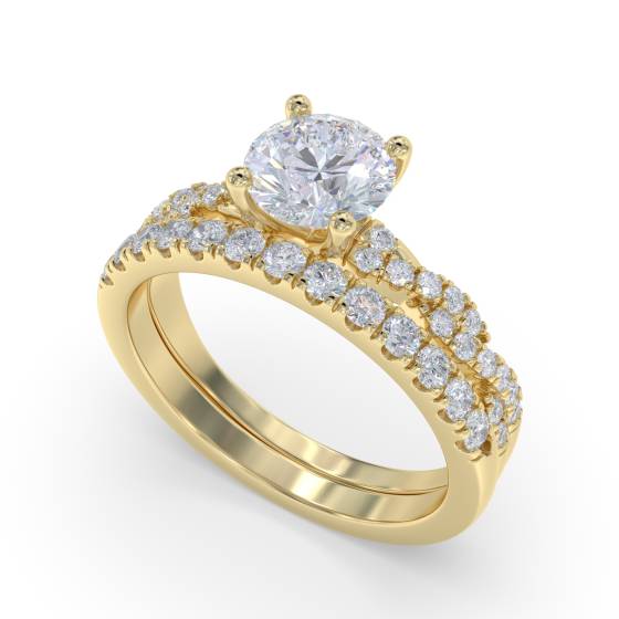 Infinity Twist Round Diamond Vintage Engagement Ring