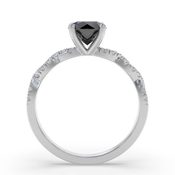 Black Diamond Shoulder Set Ring