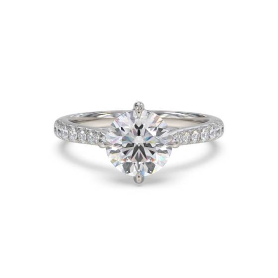 Round Diamond Shoulder Set Ring