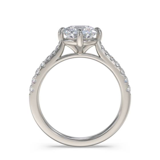 Round Diamond Shoulder Set Ring