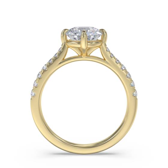 Round Diamond Shoulder Set Ring