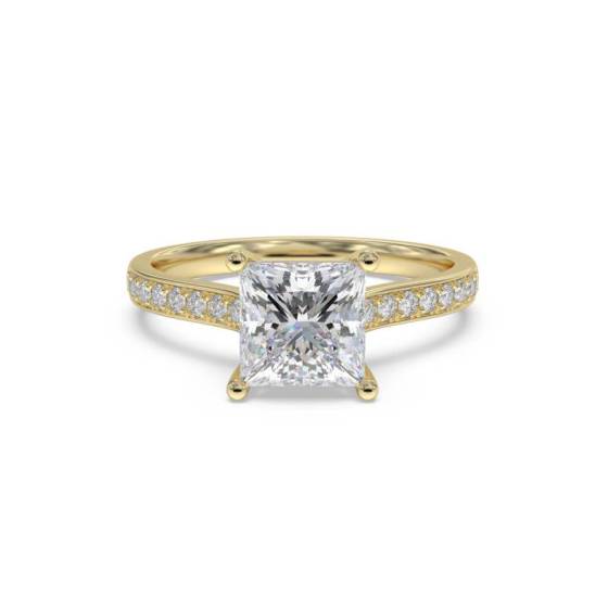 GIA Certified 0.75ct SI1/E Princess Diamond Shoulder Set Ring