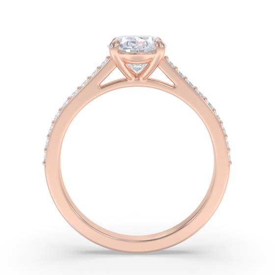 Oval Diamond Shoulder Set Ring
