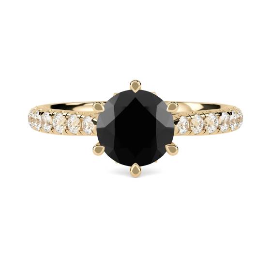 Black Diamond Shoulder Set Ring