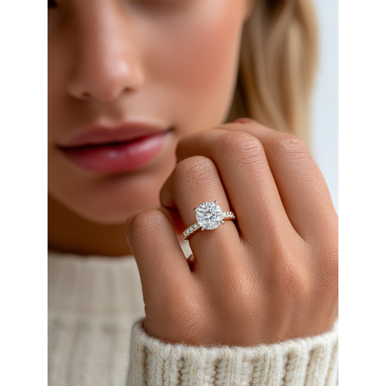 Shoulder Set Diamond Engagement Ring