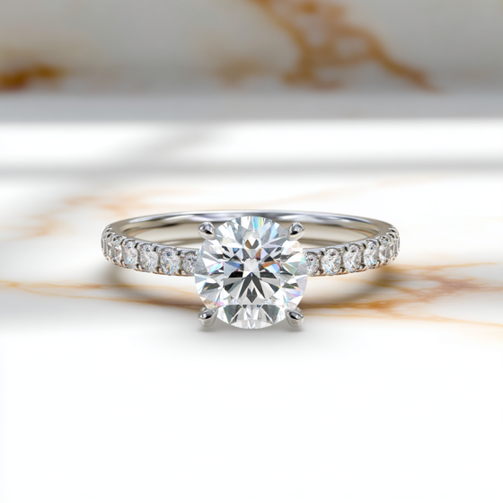Shoulder Set Diamond Engagement Ring