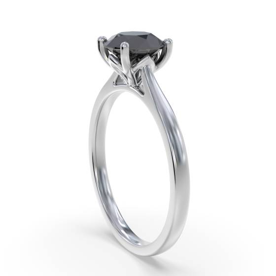 Black Diamond Solitaire Ring